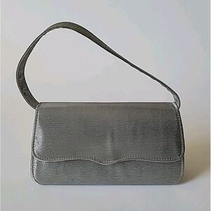 Another Y&S Originals Mini Handbag‎ Vintage Gray Metallic Satin Structured Glam